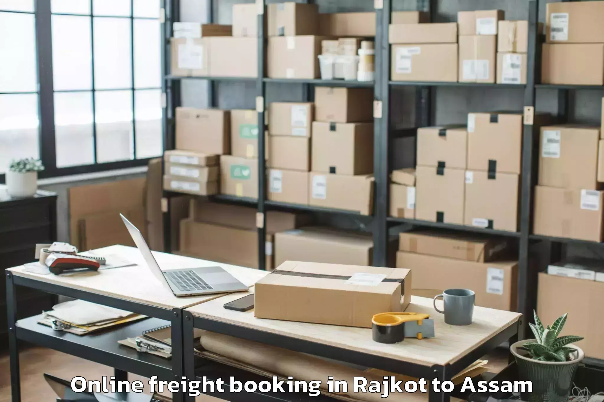 Hassle-Free Rajkot to Agomani Online Freight Booking